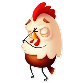 😔 pollo, emoji, cartone animato, carino, animale, festa telegram sticker