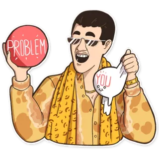 🚹 PROBLEM Problem, Du, Person, Sonnenbrille, Sticker whatsapp sticker