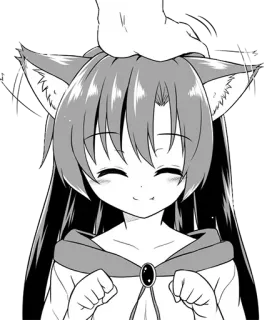 ☺️ Anime, Manga, Schattig, Aaien, Hoofd aaien, Oren telegram sticker