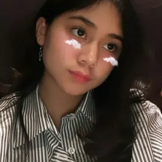🌷 awan, stiker, filter, gadis, wajah, potret whatsapp sticker
