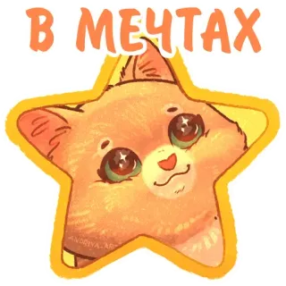 ⭐ В МЕЧТАХ Katze, Stern, Traum, Süß, Sticker, Tier telegram sticker