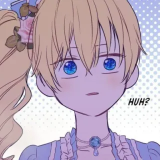👑 HUH? dessin animé, question, confus, animé, cheveux blonds, fille telegram sticker