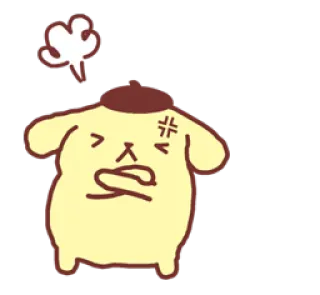 😒 Pompompurin pompompurin, dog, angry, sanrio, cartoon telegram sticker