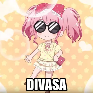 💅 DIVASA Anime, Mädchen, Süß, Sonnenbrille, Chibi whatsapp sticker