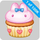 🎁 1 of 100K คัพเค้ก, สีชมพู, กระต่าย, น่ารัก, ของหวาน telegram sticker