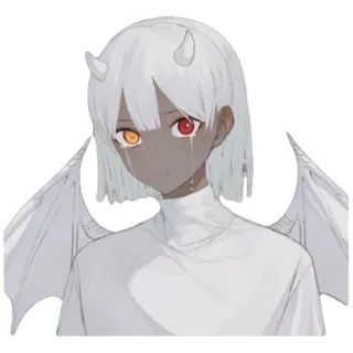 😁 demon, angel, anime, girl, horns, wings telegram sticker