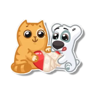 💝 gato, perro, amistad, amor, corazón, sobre, animal, mascota telegram sticker