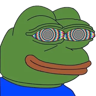 🐸 Pepe the Frog pepe, meme, rana, dibujos animados, meme de internet, trippy, drogas telegram sticker