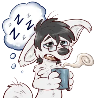 😴 ZZZZ sonolento, cansado, cachorro, café, manhã telegram sticker
