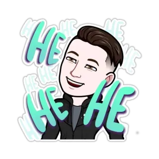 🤣 HE HE HE ridere, hehe, bitmoji, cartone animato, divertente, meme telegram sticker