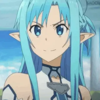 💞 Asuna Sword Art Online anime, character, girl, Asuna, smile, sword art online whatsapp sticker