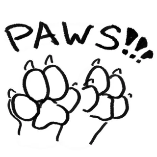 🐾 PAWS!!! 肉球, 動物, かわいい, 足跡, 犬, 猫, 動物の足跡 telegram sticker