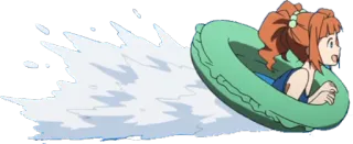 😊 Anime, Ragazza, Nuoto, Acqua, Cartone animato telegram sticker