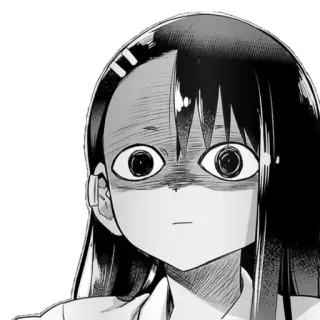 😐 Nagatoro Don't Toy With Me, Miss Nagatoro anime, manga, nagatoro, expression, black and white, cartoon telegram sticker