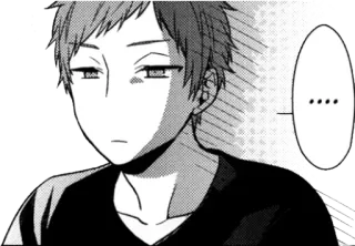 😑 .... anime, manga, character, expression, thought bubble whatsapp sticker