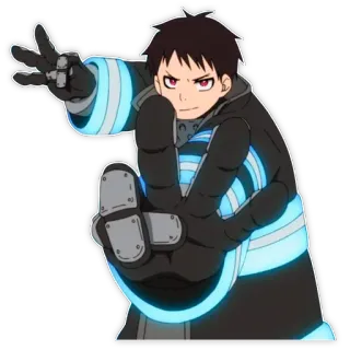 ✋ Shinra Kusakabe Fire Force anime, firefighter, fire, shinra kusakabe, fire force whatsapp sticker