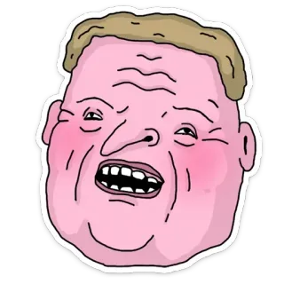 😬 Dibujo animado, Cara, Retrato, Divertido, Pegatina telegram sticker