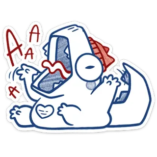 😲 AAAA monster, cute, cartoon, animal, funny, sticker telegram sticker
