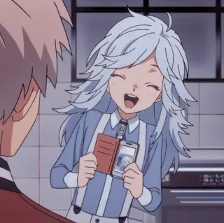 😄 Anime, Mädchen, lächelnd, süß, Figur, Cartoon whatsapp sticker