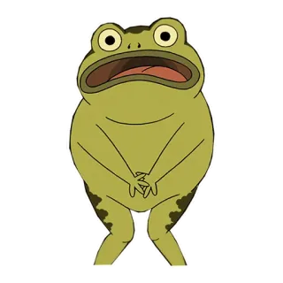 😳 rana, dibujos animados, animal, verde, anfibio, lindo telegram sticker