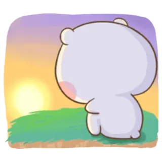 😶 beer, schattig, cartoon, zonsondergang, dier, kawaii telegram sticker