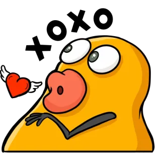😘 Dessin animé, Personnage, Coeur, Amour, Baiser telegram sticker