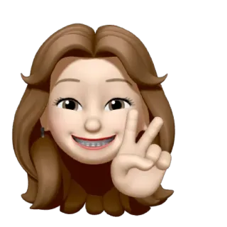 🐻 Avatar, Emoji, Simbolo della pace, Cartone animato, Donna telegram sticker