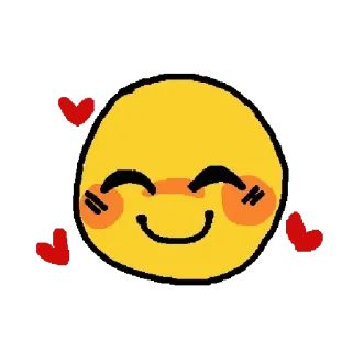 😊 emoji, joyeux, mignon, smiley, amour, coeurs telegram sticker