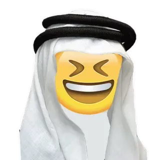 😆 Emoji, Árabe, Roupa tradicional, Rindo, Chapéu telegram sticker