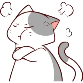 🙁 mèo, tức giận, bực bội, hoạt hình, mèo, nhãn dán telegram sticker