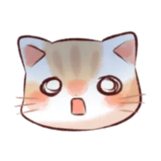 😨 кот, животное, милый, стикер, мультфильм whatsapp sticker