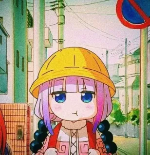 💕 Kanna Kamui Miss Kobayashi's Dragon Maid Kanna, Anime, Drago, Kawaii, Carino, Chibi, Manga telegram sticker