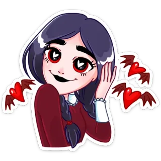 ❤️ การ์ตูน, สติกเกอร์, หัวใจ, ปีก, น่ารัก, ผู้หญิง telegram sticker