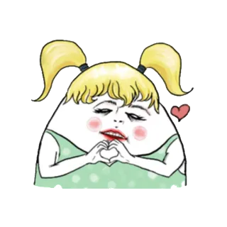 😊 Cartoon, Niedlich, Herz, Liebe, Mädchen, Sticker whatsapp sticker