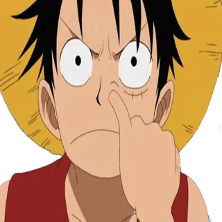 😐 Luffy One Piece Anime, Kartun, Lucu, Monkey D. Luffy, One Piece, Bajak Laut, Karakter whatsapp sticker