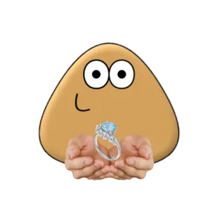 💍 Pou, リング, ジュエリー, 可愛い telegram sticker