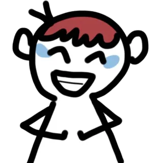 😂 만화, 그림, 막대기 인간, 행복, 웃음, 감정 telegram sticker