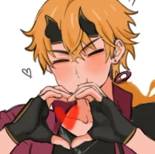 🐕 Thoma Genshin Impact トーマ, 原神, アニメ, ハート, 愛, キャラクター, ゲーム telegram sticker