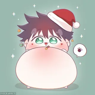⚫️ @HAWKS Natal, Chibi, Lucu, Kawaii, Kartun telegram sticker