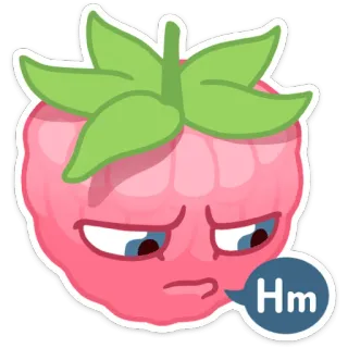 🍓 Hm raspberry, fruit, emoji, sticker, hm, thinking telegram sticker