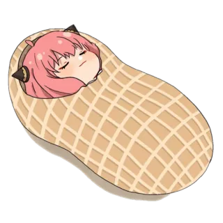 🥜 Anya Forger Spy × Family Anime, Spy x Family, Anya Forger, Erdnuss, schlafend, süß telegram sticker