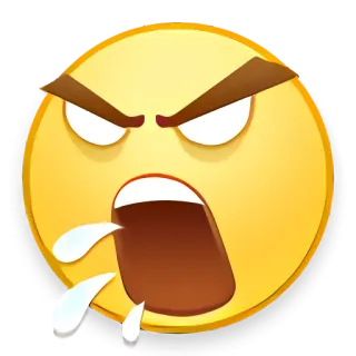 🦇 Emoji, Colère, Expression, Jaune, Visage, Rage telegram sticker
