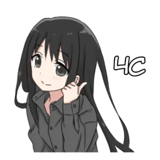 🖕 4C Anime, Dessin animé, Personnage, Fille telegram sticker