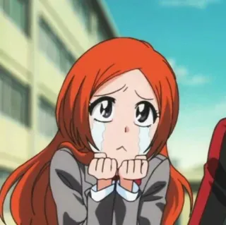 💈 Orihime Inoue Bleach Anime, weinend, traurig, Orihime, Bleach, Charakter whatsapp sticker
