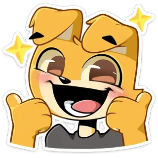👍 anjing, kartun, binatang, jempol ke atas, stiker, karakter telegram sticker