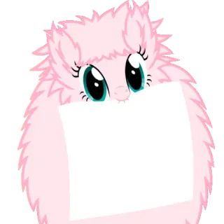 ☝ pony, pink, fluffy, cute, animal, cartoon, sticker telegram sticker