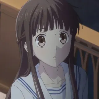🦋 Tohru Honda Fruits Basket Аниме, Персонаж, Девушка, Школьная форма, Тору Хонда, Fruits Basket telegram sticker