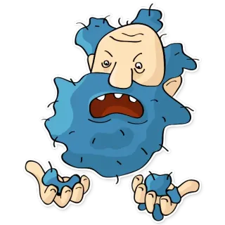 😱 cartoon, personage, man, ondersteboven telegram sticker