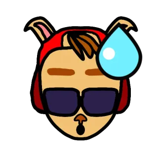 😨 cartoon, sweating, worried, expression, emoji, sticker telegram sticker
