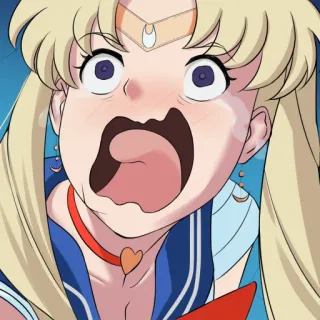 🌕 Sailor Moon Anime, Sailor Moon, Choqué, Dessin animé, Drôle, Mème telegram sticker